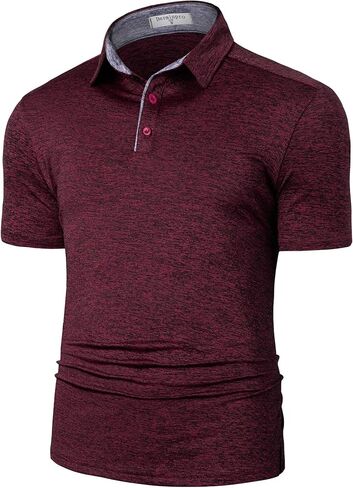 Derminpro Men's Dry Fit Short Sleeve Moisture Wicking Athletic Heather Summer Golf Polo Shirts in Kuwait