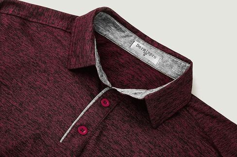 Derminpro Men's Dry Fit Short Sleeve Moisture Wicking Athletic Heather Summer Golf Polo Shirts in Kuwait