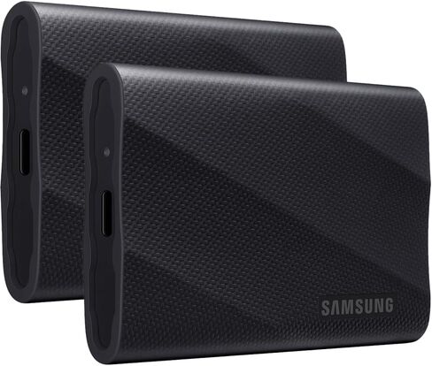 Samsung Portable SSD T9 1TB: Ultra-Fast USB 3.2 Gen2x2, Cooling Tech - Black (2-Pack) in Kuwait