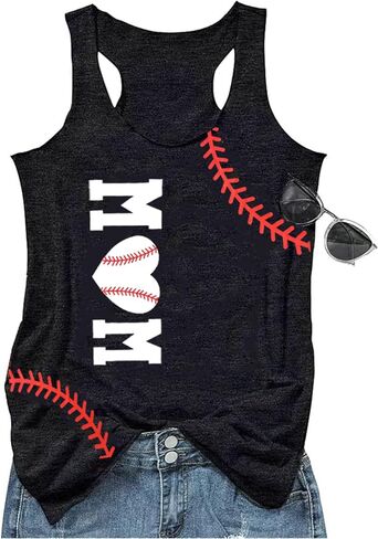 Baseball Mom Tank Tops for Women Funny Baseball Workout Tank Tops Summer Sleeveless Baseball Tee Shirts Tops in Saudi Arabia