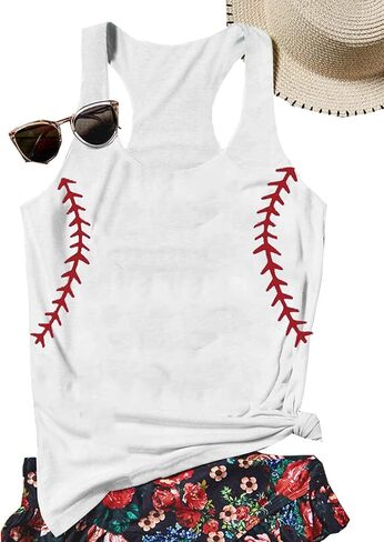 Baseball Mom Tank Tops for Women Funny Baseball Workout Tank Tops Summer Sleeveless Baseball Tee Shirts Tops in Saudi Arabia