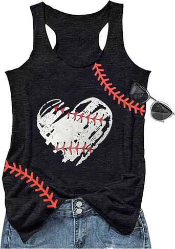 Baseball Mom Tank Tops for Women Funny Baseball Workout Tank Tops Summer Sleeveless Baseball Tee Shirts Tops in Saudi Arabia