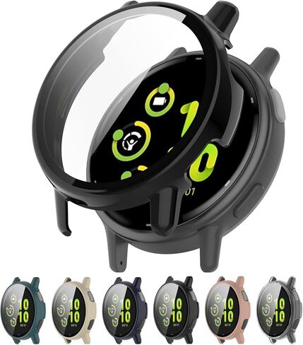 Full Coverage Case with Screen Protector Compatible with Garmin Vivoactive 5, Disscool Ultra-Thin Hard PC and Real Glass Replace Protective Case Cover Compatible with GarminActive5(Black) in Kuwait