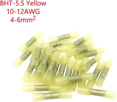 ESUPPORT 100Pcs Heat Shrink Butt Wire Electrical Crimp Terminal Connectors AWG Gauge Waterproof Bulk Insulated Splice Kit Car Automotive Boat (Red 18-22AWG) in Saudi Arabia
