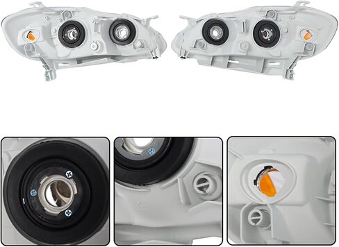 Headlights Front Head Lamps Direct Replacement Pair Left + Right Completed Set Replacement for 2003 2004 2005 2006 2007 2008 Toyota Corolla in Saudi Arabia