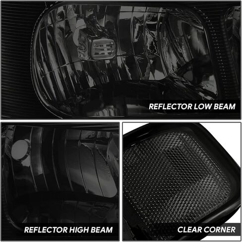 DNA MOTORING HL-OH-CEGS03-4P-SM-CL1 Pair of OE Style Headlights & Bumper Turn Signal Lights Compatible with 03-14 Express Savana 1500/03-23 Express Savana 2500 3500,Smoked/Clear in Saudi Arabia