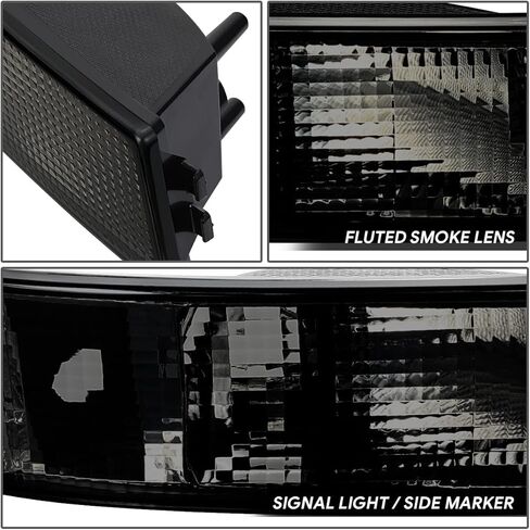 DNA MOTORING HL-OH-CEGS03-4P-SM-CL1 Pair of OE Style Headlights & Bumper Turn Signal Lights Compatible with 03-14 Express Savana 1500/03-23 Express Savana 2500 3500,Smoked/Clear in Saudi Arabia