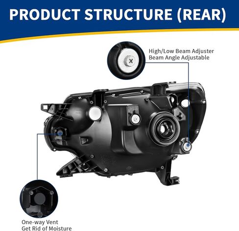 AUTOSAVER88 Headlights Compatible with 2012 2013 2014 2015 Tacoma Passenger and Driver side Black Housing in Saudi Arabia