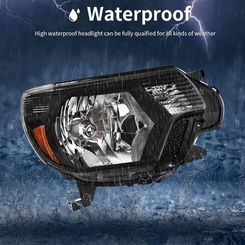 AUTOSAVER88 Headlights Compatible with 2012 2013 2014 2015 Tacoma Passenger and Driver side Black Housing in Saudi Arabia