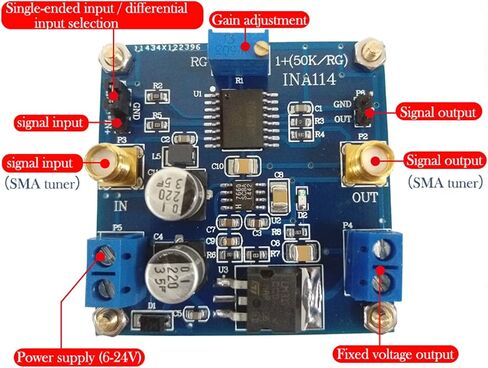 Taidacent INA114 Instrumentation Amplifier 1000 Times Gain Adjustable Single-Supply Operation Single-Ended/Differential Input in Saudi Arabia