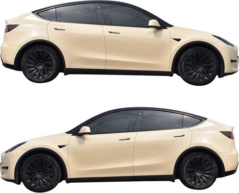 Model Y Hubcap PC+ABS 19 Inch Matte Black Wheel Cover Uberturbine No Noise Symmetrical Wheel hub Cap Replacement Set of 4pcs 2020-2023 Model Y Accessories… in Saudi Arabia