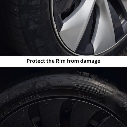 Model Y Hubcap PC+ABS 19 Inch Matte Black Wheel Cover Uberturbine No Noise Symmetrical Wheel hub Cap Replacement Set of 4pcs 2020-2023 Model Y Accessories… in Saudi Arabia