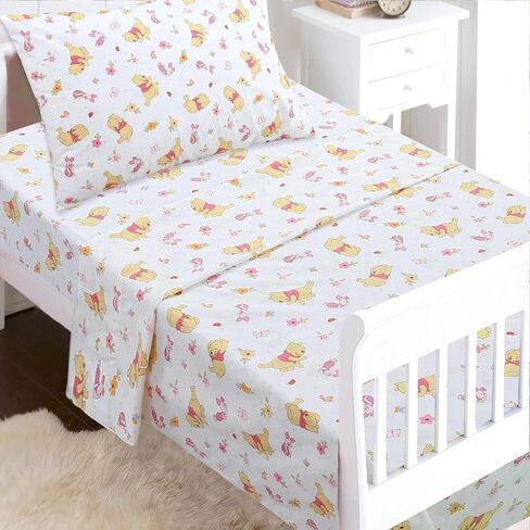 Cozy Line Home Fashions Minnie's Floral Garden 3 Piece Pink Cotton Toddler Sheet Set in Saudi Arabia
