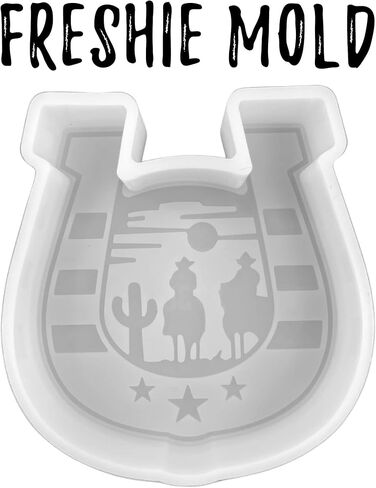 Horseshoe Cowboy Cactus Horse Southern Freshie Silicone Mold for Scented Aroma Beads 3.75" Tall x 3.6" Wide x 0.8" in deep Western Country Resin, Car Candle, Soap, Oven Safe Heat Resistant to 400F in Saudi Arabia