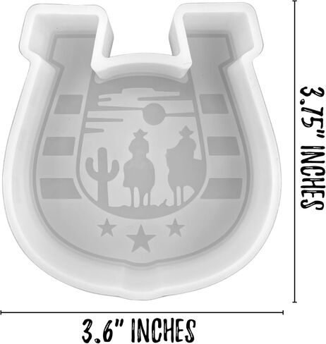 Horseshoe Cowboy Cactus Horse Southern Freshie Silicone Mold for Scented Aroma Beads 3.75" Tall x 3.6" Wide x 0.8" in deep Western Country Resin, Car Candle, Soap, Oven Safe Heat Resistant to 400F in Saudi Arabia