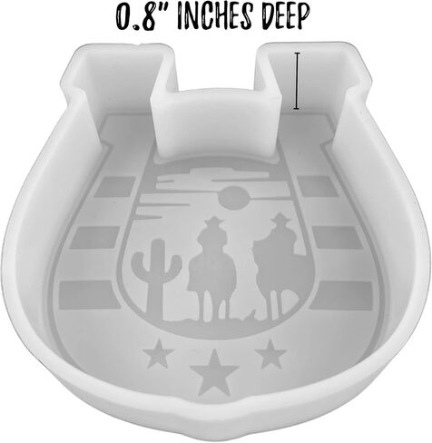 Horseshoe Cowboy Cactus Horse Southern Freshie Silicone Mold for Scented Aroma Beads 3.75" Tall x 3.6" Wide x 0.8" in deep Western Country Resin, Car Candle, Soap, Oven Safe Heat Resistant to 400F in Saudi Arabia