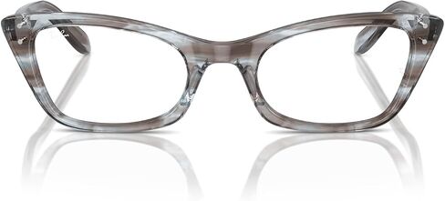 Ray-Ban Women's RX5433 Cat Eye Prescription Eyewear Frames, Striped Blue/Demo Lens, 51 mm in Saudi Arabia