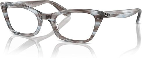Ray-Ban Women's RX5433 Cat Eye Prescription Eyewear Frames, Striped Blue/Demo Lens, 51 mm in Saudi Arabia