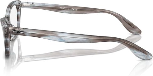Ray-Ban Women's RX5433 Cat Eye Prescription Eyewear Frames, Striped Blue/Demo Lens, 51 mm in Saudi Arabia