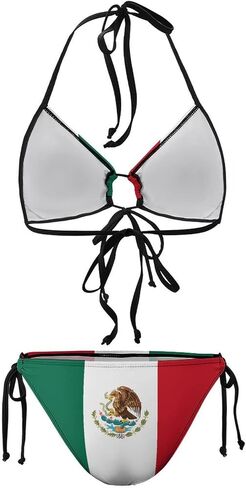 المرأة المكسيكية العلم بالإضافة إلى حجم ملابس السباحة مثير الرسن المثلث قطعتين بيكيني مجموعة in Kuwait