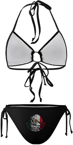 المرأة المكسيكية العلم بالإضافة إلى حجم ملابس السباحة مثير الرسن المثلث قطعتين بيكيني مجموعة in Kuwait