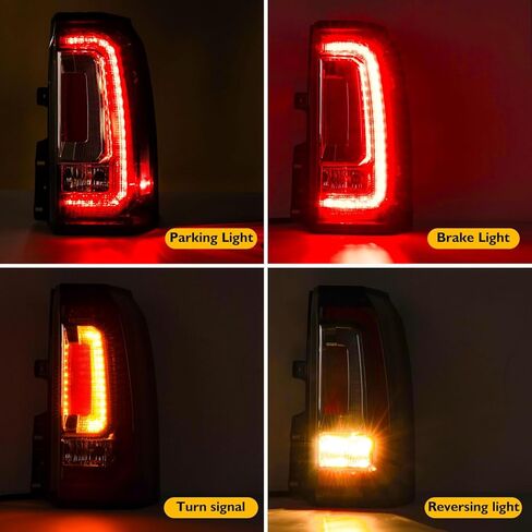 مجموعة مصابيح الذيل متوافقة مع مصابيح الفرامل الخلفية 2015-2020 GMC Yukon/Yukon XL ومصابيح الفرامل الخلفية مع المصابيح وحزام الأسلاك، جانب السائق in Kuwait