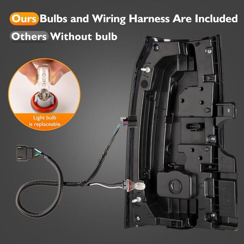 مجموعة مصابيح الذيل متوافقة مع مصابيح الفرامل الخلفية 2015-2020 GMC Yukon/Yukon XL ومصابيح الفرامل الخلفية مع المصابيح وحزام الأسلاك، جانب السائق in Kuwait