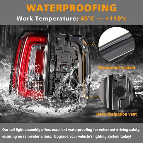 مجموعة مصابيح الذيل متوافقة مع مصابيح الفرامل الخلفية 2015-2020 GMC Yukon/Yukon XL ومصابيح الفرامل الخلفية مع المصابيح وحزام الأسلاك، جانب السائق in Kuwait