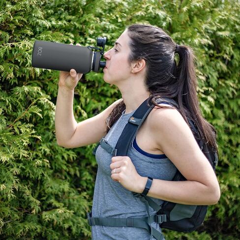 BOZ Stainless Steel Water Bottles 2 Pack Bundle - Blue Water Bottle + Black Water Bottle - Vaccum Insulated Water Bottles 32 Oz - Wide Mouth BPA Free Sport Water Bottles for Gym with Spout Lid in Saudi Arabia