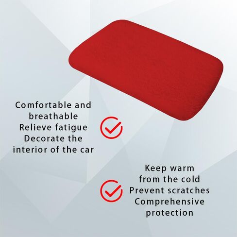 Car Center Console Protector, Car Armrest Cushion, Universal Auto Center Armrest Box Cover, Furry Armrest Seat Box Protector, Car Armrest Seat Box Cover Decor Accessories for Most Cars (Red) in Saudi Arabia