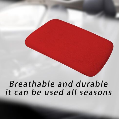 Car Center Console Protector, Car Armrest Cushion, Universal Auto Center Armrest Box Cover, Furry Armrest Seat Box Protector, Car Armrest Seat Box Cover Decor Accessories for Most Cars (Red) in Saudi Arabia