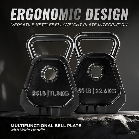 Yes4All Upgraded Bell Plate, Olympic Weight Plate & Kettlebell Combination, Multifunctional Kettlebell Plate Set for Advanced Training in Saudi Arabia