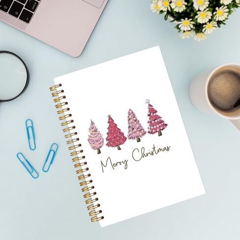 Pink Christmas Tree Notebook, Merry Christmas Journal, Christmas Journal, Notebook Gifts for Christmas, Writing Spiral Notebook 5.5x8.3 in Saudi Arabia