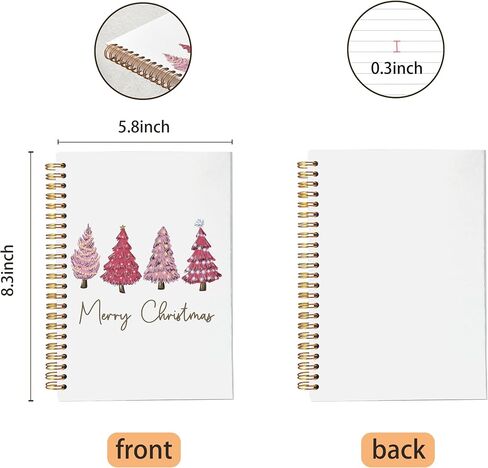 Pink Christmas Tree Notebook, Merry Christmas Journal, Christmas Journal, Notebook Gifts for Christmas, Writing Spiral Notebook 5.5x8.3 in Saudi Arabia