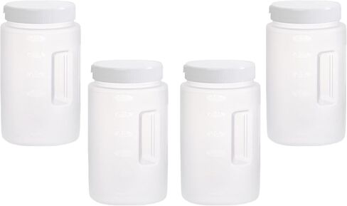 United Solutions Pet Food Dispenser with Flip Lid, 4 Quart Container with Snap-Tight Lid and Comfortable Hand Grip, Great for Dog Food, Bird Seed, Dog Treats, and More, BPA Free (Pack of 4) in Saudi Arabia