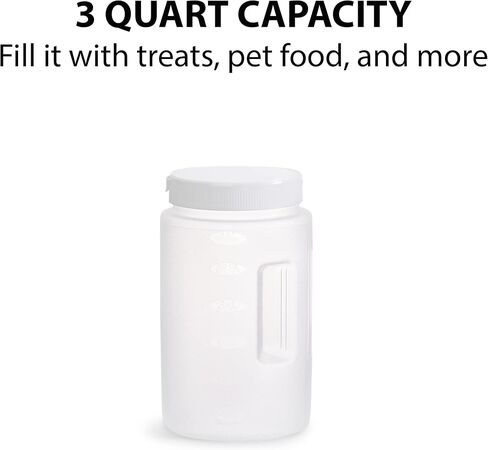 United Solutions Pet Food Dispenser with Flip Lid, 4 Quart Container with Snap-Tight Lid and Comfortable Hand Grip, Great for Dog Food, Bird Seed, Dog Treats, and More, BPA Free (Pack of 4) in Saudi Arabia