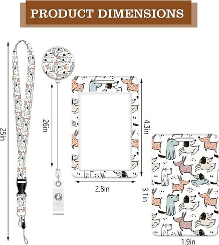 ID Badge Holder with Retractable Badge Reel Clip and Lanyard, Cute Card Name Tag Lanyard Vertical ID Protector Bage Clips for Nurse Doctor Teacher Student (Grey Butterfly) in Saudi Arabia