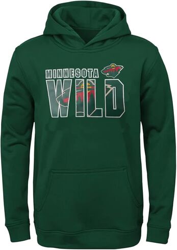 Outerstuff Minnesota Wild Kids Youth 4-18 Hockey Team Logo Performance Fleece Hoodie in Saudi Arabia