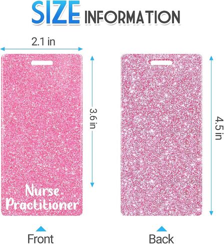 Plifal Nurse Practitioner Badge Buddy Card Nurse Nursing Accessories Glitter Vertical Badge Identification Tags in Saudi Arabia