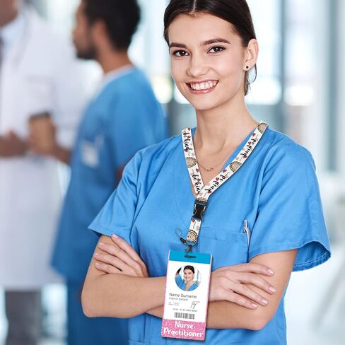 Plifal Nurse Practitioner Badge Buddy Card Nurse Nursing Accessories Glitter Vertical Badge Identification Tags in Saudi Arabia