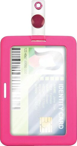 حامل شارة Cosco MyID لبطاقات المفاتيح وبطاقات الهوية، أسود مطاطي، 4 × 2.75 بوصة (075015) in Kuwait