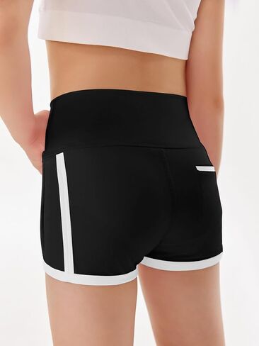 Haloumoning Girls Shorts Casual Summer Athletic Shorts Comfy High Waisted Yoga Shorts with Back Pocket in Saudi Arabia
