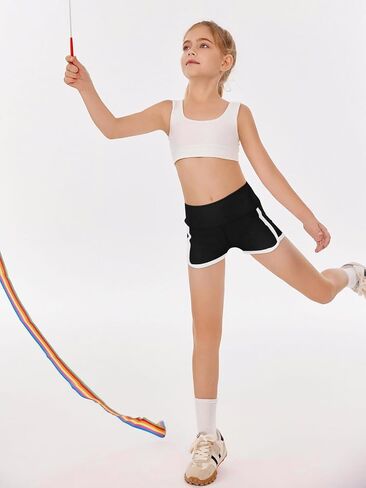 Haloumoning Girls Shorts Casual Summer Athletic Shorts Comfy High Waisted Yoga Shorts with Back Pocket in Saudi Arabia