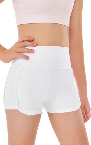 Haloumoning Girls Shorts Casual Summer Athletic Shorts Comfy High Waisted Yoga Shorts with Back Pocket in Saudi Arabia