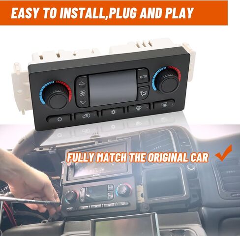 599-211XD لوحة وحدة التحكم في المناخ لسيارة شيفروليه جي إم سي هامر وبويك كاديلاك - 2003-2006 سوبربان أفالانش يوكون إسكاليد، 2003-2007 سيلفرادو سييرا رينييه هامر H2، 2002-2009 تريل بليزر إنفوي in Kuwait