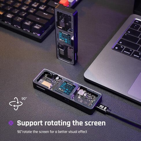 موزع DockCase Explorer Edition Visual Smart USB C (7 في 1) مع منفذ HDMI 4K@60 هرتز، توصيل طاقة PD 100 واط، 3 منافذ بيانات USB-A بسرعة 5 جيجابت في الثانية، قارئ بطاقة SD/TF، ​​لجهاز MacBook Air/Pro، iPad Pro، ديل XPS، والمزيد in Saudi Arabia