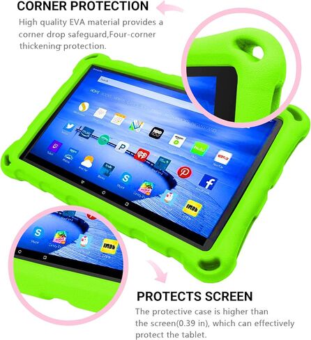 Fire 7 Tablet Case for Kids,Not Compatible with 2022 New, OQDDQO Extra Thick Protective Layer Double-Layer Shockproof in Four Corners Compatible with 9/7/5th Generation 2019/2017/2015 Release (Blue) in Saudi Arabia