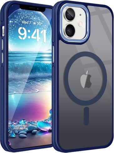 Fingic Magnetic for iPhone 11 Case[Compatible with Magsafe] 15FT Drop Tested Hard Back Soft TPU Edge Antiscratch Protective Slim Translucent Matte Case for iPhone 11 Case,6.1 Inch,2019,Black Titanium in Saudi Arabia