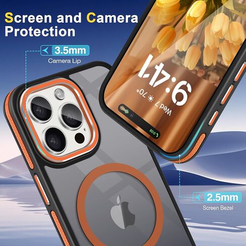 Fingic Magnetic for iPhone 11 Case[Compatible with Magsafe] 15FT Drop Tested Hard Back Soft TPU Edge Antiscratch Protective Slim Translucent Matte Case for iPhone 11 Case,6.1 Inch,2019,Black Titanium in Saudi Arabia
