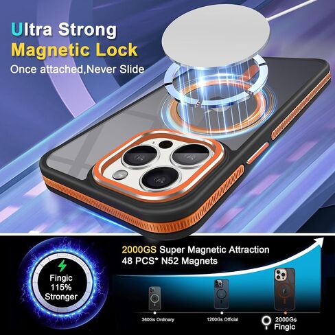 Fingic Magnetic for iPhone 11 Case[Compatible with Magsafe] 15FT Drop Tested Hard Back Soft TPU Edge Antiscratch Protective Slim Translucent Matte Case for iPhone 11 Case,6.1 Inch,2019,Black Titanium in Saudi Arabia